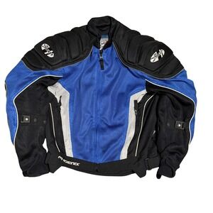 Joe Rocket Phoenix Mesh Motorcycle Jacket Blue Black Padded Armor Mens Medium